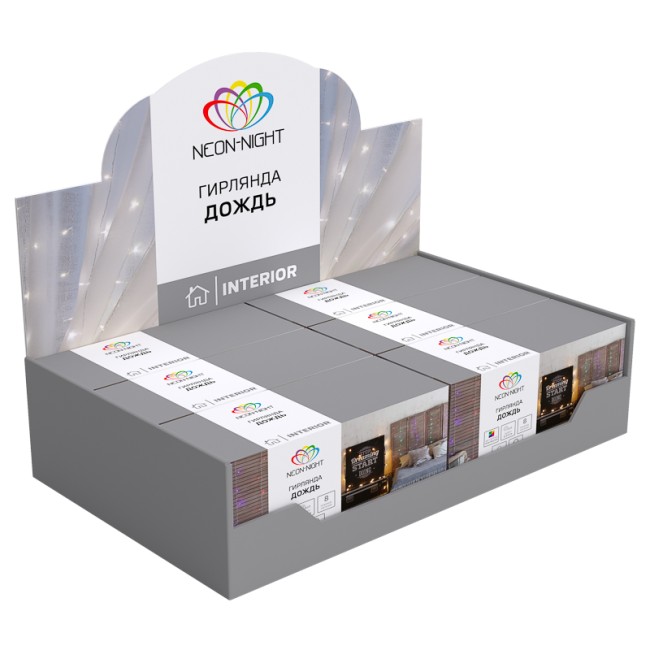 Гирлянда Светодиодный Дождь 2,5x2 м, свечение с динамикой, прозрачный провод, 230 В, диоды МУЛЬТИКОЛОР Гирлянда Светодиодный Дождь 2,5x2 м, свечение с динамикой, прозрачный провод, 230 В, диоды МУЛЬТИКОЛОР