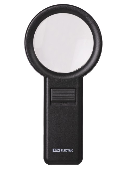 Лупа ручная круглая, d 68 мм, 6-ти крат. увел., LED подсветка, 2хАА, TDM Лупа ручная круглая, d 68 мм, 6-ти крат. увел., LED подсветка, 2хАА, TDM