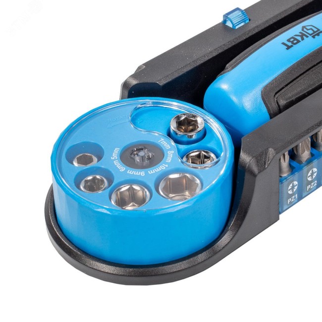 Отвертка реверсивная со сменными битами и сменными шестигранными головками НБ-39