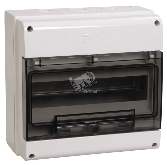 Щит распределительный навесной ЩРн-П-12 IP66 пластиковый белый прозрачная дверь КМПн 1/12
