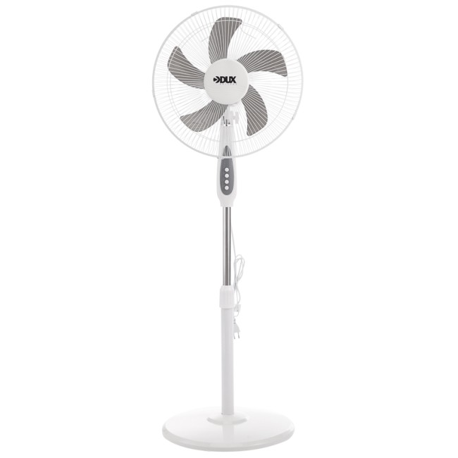 Вентилятор напольный белый/серый 40 Вт, 5 лопастей, подставка круглая, механическое управление