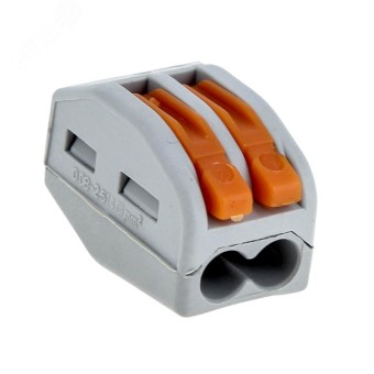 Клемма строительно-монтажная СМК модель 412 с рычагом 2 отверстия 0.08-2.5мм2 (100шт) PROxima