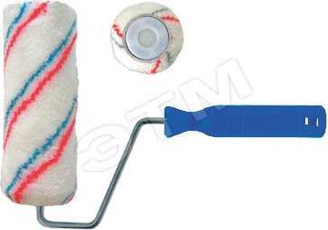 Валик полиакриловый, белый со спиральными полосами, каркасная система, диаметр 40/64 мм, ворс 12 мм, 180 мм