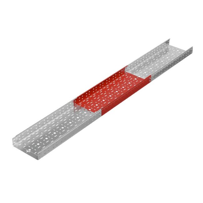 Лоток листовой перфорированный 300х80 L3000 сталь 0.8мм "БЫСТРЫЙ МОНТАЖ ПЛЮС" LPplus80-300-0.8-3000 оцинк. КМ PL0249