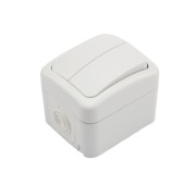 Выключатель двухклавишный Mini OG OG IP54, о/у, белый KRANZ Выключатель двухклавишный Mini OG OG IP54, о/у, белый KRANZ