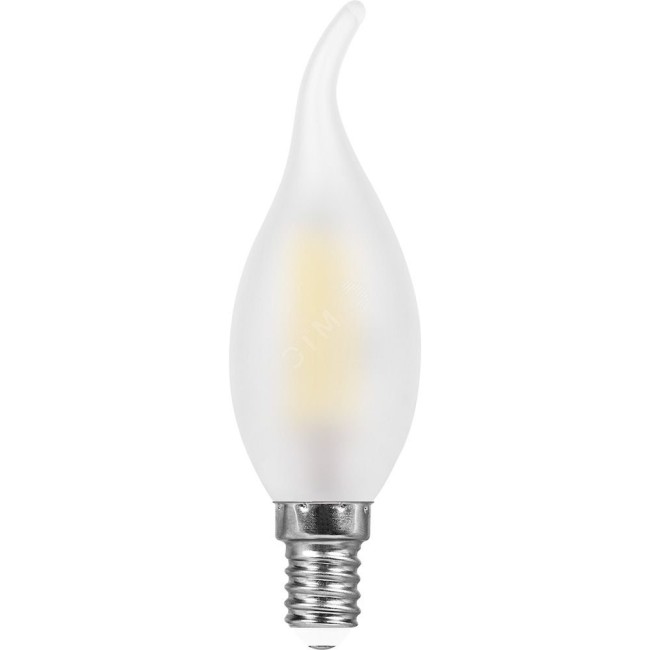 Лампа светодиодная LED 11вт Е14 белый матовая свеча на ветру FILAMENT