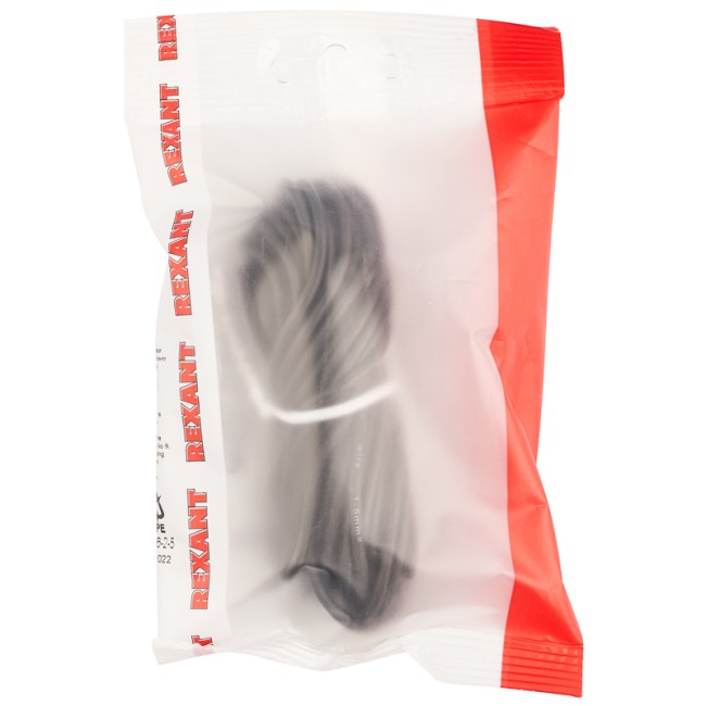 Провод автомобильный ПГВА/ПВАМ REXANT 1х1,50 мм черный, мини-бухта 5 метров