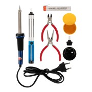 Набор для пайки №13 (паяльник 30Вт, подставка, канифоль, припой, бокорезы, тонкогубцы) REXANT