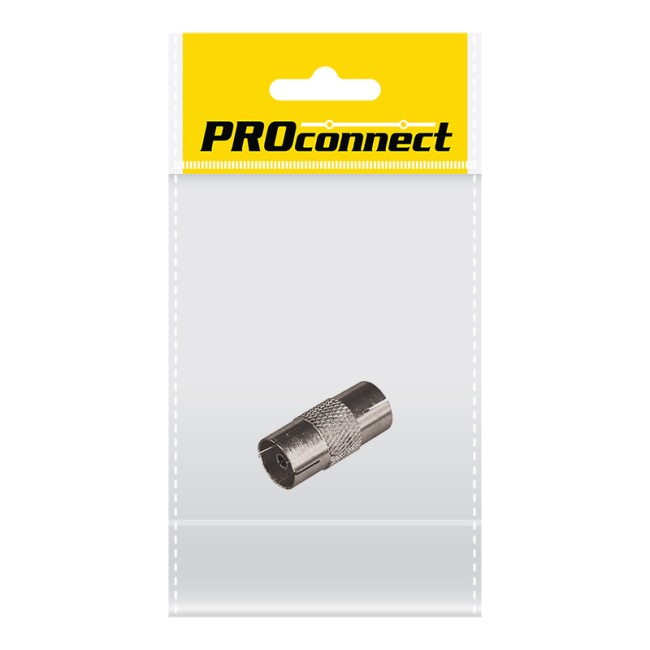 Переходник антенный, (гнездо TV - гнездо TV), (1шт) (пакет) PROconnect