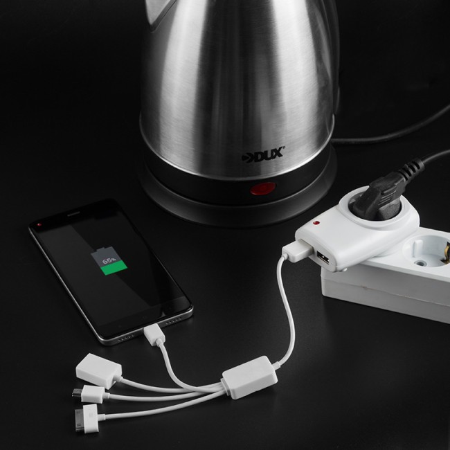 Адаптер питания 220В + 2 USB REXANT RX-17 Адаптер питания 220В + 2 USB REXANT RX-17