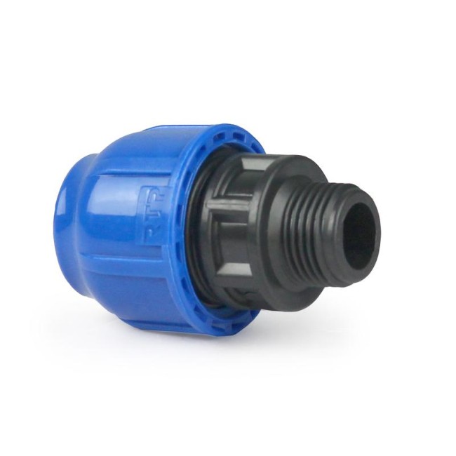 Муфта компрессионная наружн. резьба PN16 d20х1/2дюйм для ПЭ труб RTP 11495 Муфта компрессионная наружн. резьба PN16 d20х1/2дюйм для ПЭ труб RTP 11495