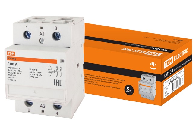 Контактор модульный КМ100/2-100 2НО TDM Контактор модульный КМ100/2-100 2НО TDM