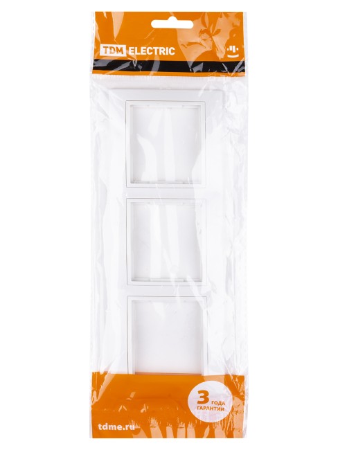 Рамка 3-х постовая горизонтальная белая "Таймыр" TDM Рамка 3-х постовая горизонтальная белая "Таймыр" TDM