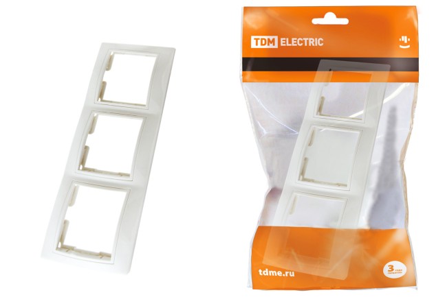 Рамка 3-х постовая горизонтальная белая "Таймыр" TDM Рамка 3-х постовая горизонтальная белая "Таймыр" TDM