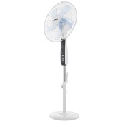 Вентилятор напольный белый/синий 60 Вт, 5 лопастей, подставка круглая, д/у управление