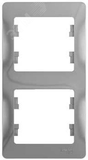 GLOSSA Рамка 2 поста вертикальная алюминий