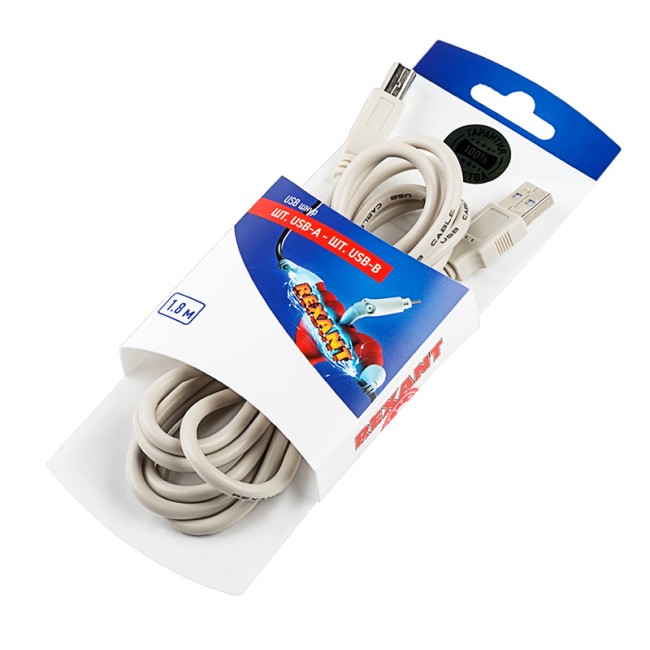Шнур  шт. USB-А - шт. USB-B  1.8M  REXANT