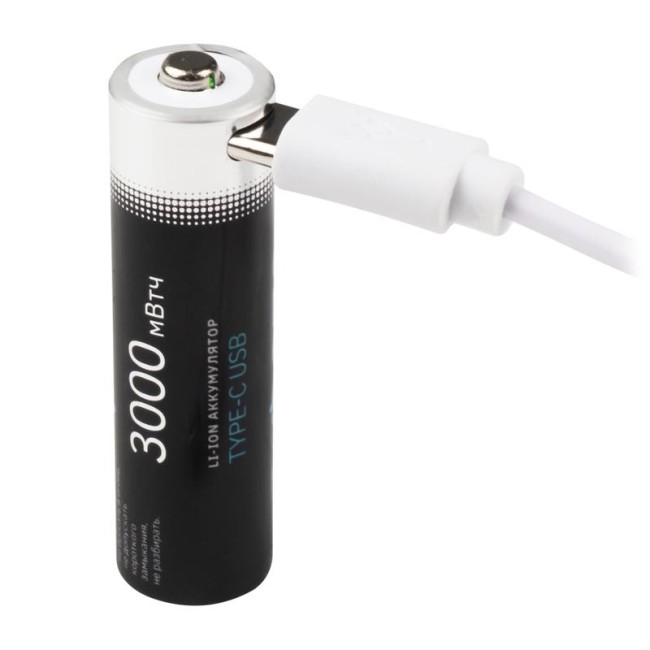 Аккумулятор литиевый AA 1.5В Li-Ion 3000мВт.ч 2000мА.ч зарядка от Type-C шнур в комплекте BL-4 (уп.4шт) ФАZА 5061606 Аккумулятор литиевый AA 1.5В Li-Ion 3000мВт.ч 2000мА.ч зарядка от Type-C шнур в комплекте BL-4 (уп.4шт) ФАZА 5061606