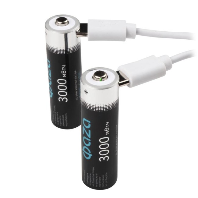 Аккумулятор литиевый AA 1.5В Li-Ion 3000мВт.ч 2000мА.ч зарядка от Type-C шнур в комплекте BL-4 (уп.4шт) ФАZА 5061606 Аккумулятор литиевый AA 1.5В Li-Ion 3000мВт.ч 2000мА.ч зарядка от Type-C шнур в комплекте BL-4 (уп.4шт) ФАZА 5061606