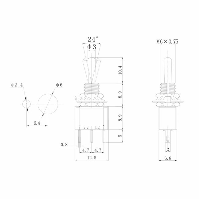 Тумблер 250V 3А (3c) ON-ON однополюсный Micro (MTS-102) REXANT Тумблер 250V 3А (3c) ON-ON однополюсный Micro (MTS-102) REXANT