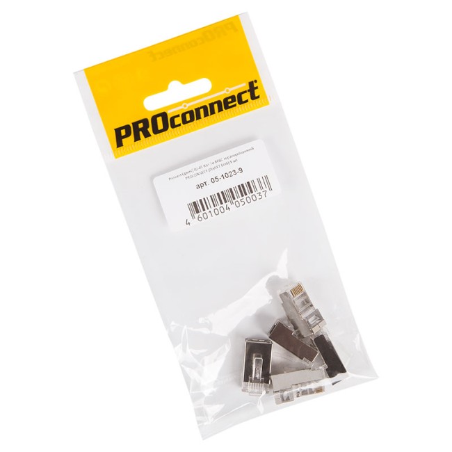 Разъем RJ-45(8P8C) под витую пару, FTP, CAT 5e, пакет, 5шт. PROconnect 