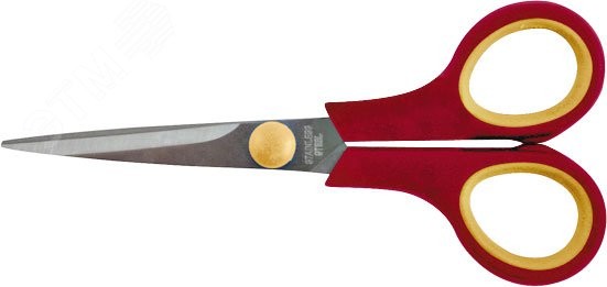 Ножницы бытовые нержавеющие, прорезиненные ручки, толщина лезвия 1.4 мм, 135 мм
