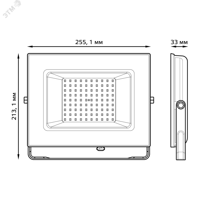 Прожектор светодиодный ДО-100 Вт 9500 Лм 6500К IP65 175-265 В черный LED Elementary Gauss Прожектор светодиодный ДО-100 Вт 9500 Лм 6500К IP65 175-265 В черный LED Elementary Gauss