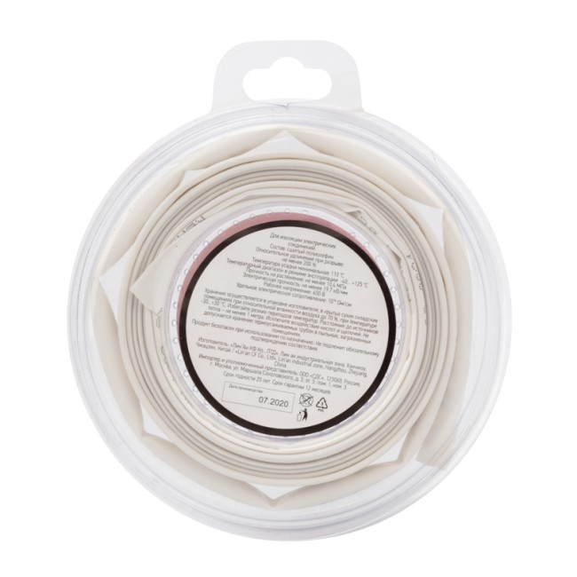 Трубка термоусаживаемая ТУТ нг 6,0/3,0мм, белая, ролик 2,44м REXANT Трубка термоусаживаемая ТУТ нг 6,0/3,0мм, белая, ролик 2,44м REXANT