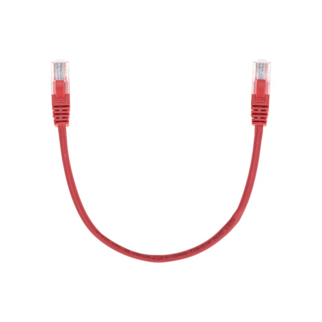 Патч-корд U/UTP, CAT 5e, RJ45-RJ45, 26AWG, LSZH, красный, 0,3м  REXANT