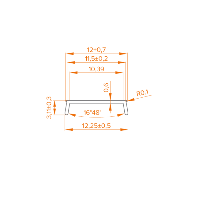 Рассеиватель ПК для профиля WOLTA WDP-01 ПК 2000х11,5х3,11мм Рассеиватель ПК для профиля WOLTA WDP-01 ПК 2000х11,5х3,11мм