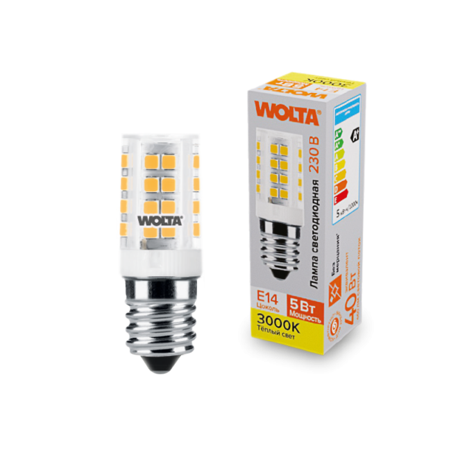 Светодиодная лампа WOLTA WSTD-JCD-5W3KE14-C 5Вт 3000K E14