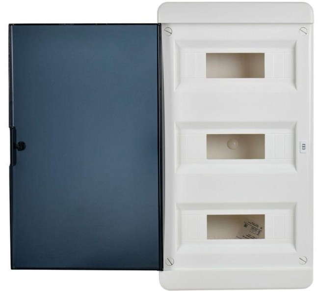 Корпус ЩРВ-П-36 TEKFOR IP41 черн. прозр. дверь пластик. IEK TF5-KP12-V-36-41-K01-K03