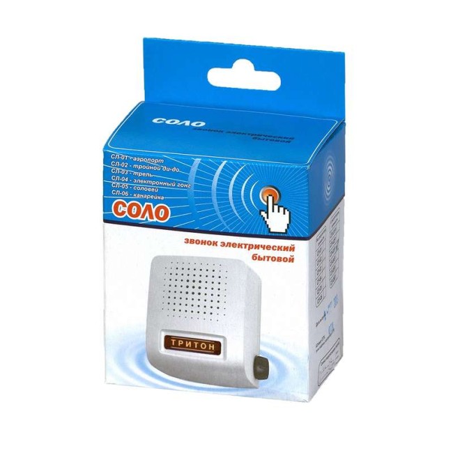 Звонок проводной Соло соловей 220В 80-90дБА бел. Тритон СЛ-05 Звонок проводной Соло соловей 220В 80-90дБА бел. Тритон СЛ-05