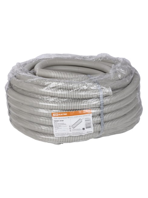 Труба гофрированная ПВХ d 32 с зондом (50 м) тяжелая TDM Труба гофрированная ПВХ d 32 с зондом (50 м) тяжелая TDM