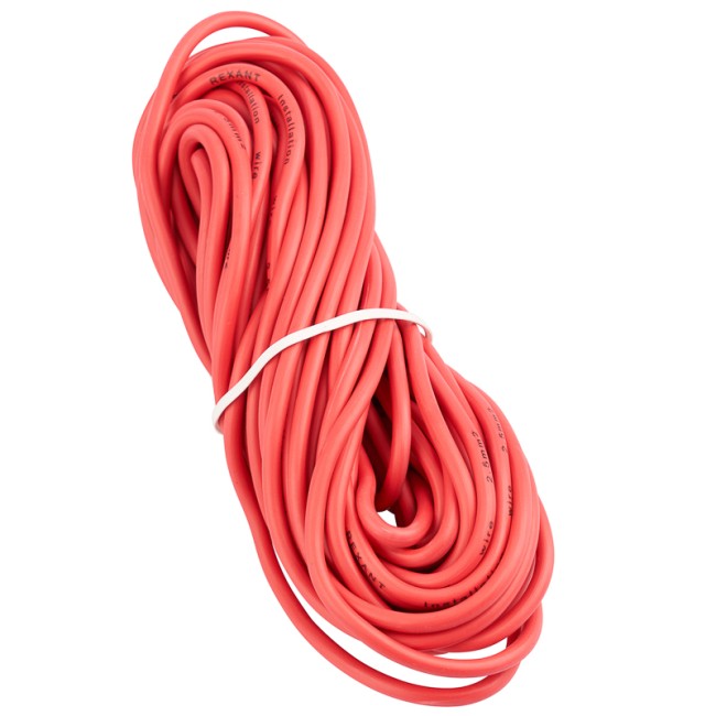 Провод автомобильный ПГВА/ПВАМ REXANT 1х2,50 мм красный, мини-бухта 10 метров