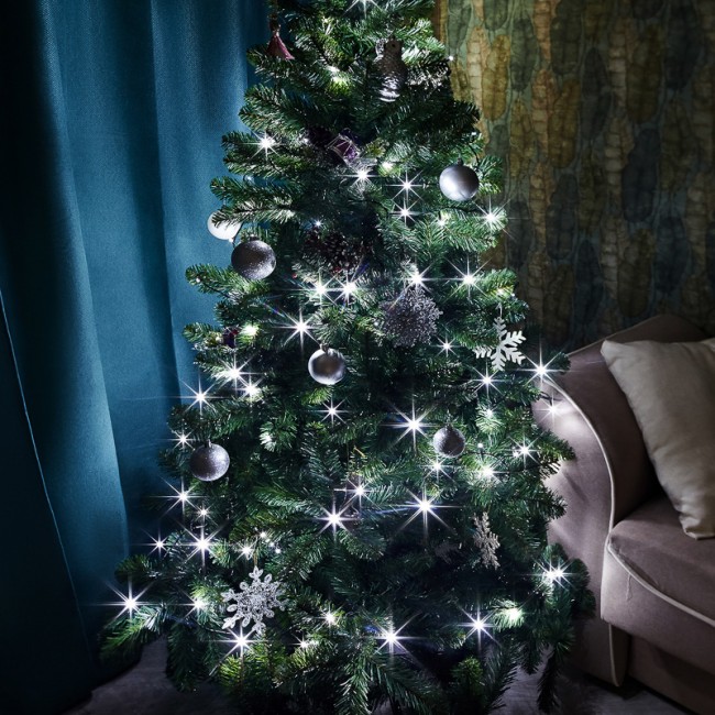 Гирлянда Твинкл Лайт 15 м, темно-зеленый ПВХ, 120 LED, цвет белый Гирлянда Твинкл Лайт 15 м, темно-зеленый ПВХ, 120 LED, цвет белый