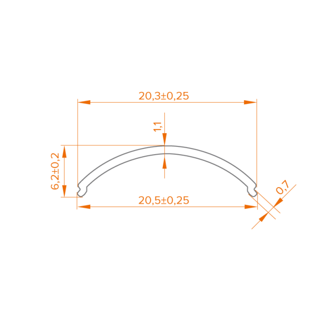 Рассеиватель  для профиля WOLTA WDP-02 ПК 2000х20,3х6,2мм Рассеиватель  для профиля WOLTA WDP-02 ПК 2000х20,3х6,2мм