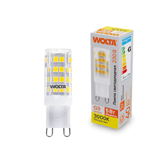 Светодиодная лампа WOLTA WSTD-JCD-5W3KG9-C 5Вт 3000K G9