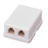 Розетка телефонная внешняя, 2 порта UTP, RJ-11 (6P2C), CAT 3 PROconnect 