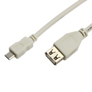 Кабель USB (шт. micro USB - гн. USB A) 0.2 метра, серый REXANT