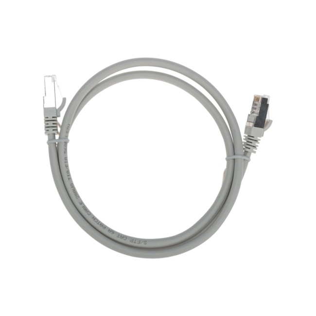 Патч-корд S/FTP CAT 6A (10G), RJ45-RJ45, 28AWG, LSZH, серый, 1м REXANT