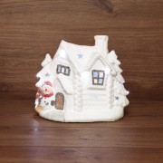 Керамическая фигурка Домик со снеговиком 26,2х9,5х23,3 см Керамическая фигурка Домик со снеговиком 26,2х9,5х23,3 см