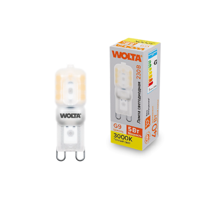 Светодиодная лампа WOLTA WSTD-JCD-5W3KG9-P 5Вт 3000K G9