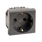 Розетка силовая 2Р+Е со шторками Viva 2 модуля черный