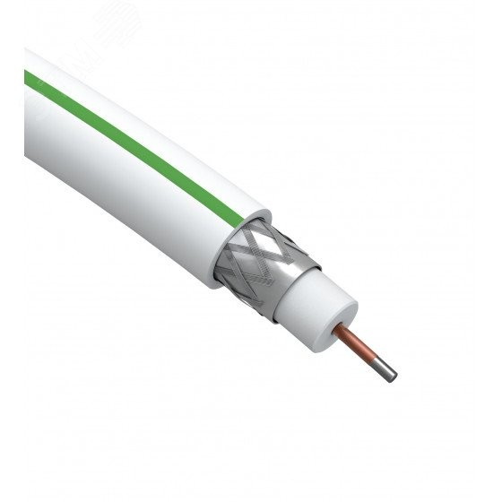 Кабель коаксиальный SAT 703 B75 Ом CCS/(оплётка Al 75%) PVC белый 20м SIMPLE