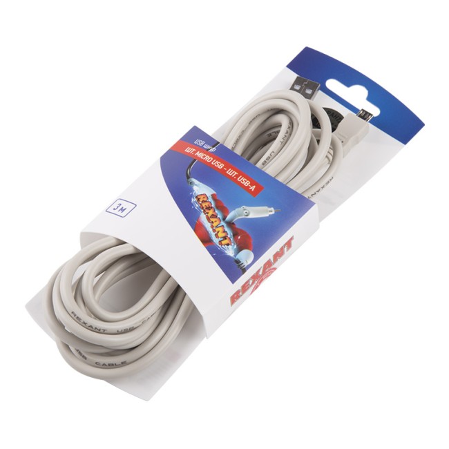 Шнур  шт. micro USB - шт. USB-A  3M  REXANT
