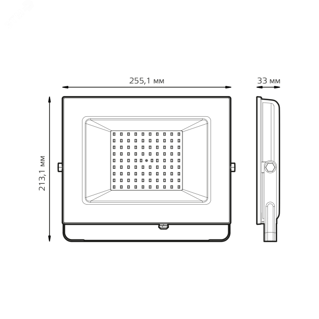 Прожектор светодиодный ДО-100 Вт 9475 Лм 4000К IP65 175-265 В черный LED Elementary Gauss Прожектор светодиодный ДО-100 Вт 9475 Лм 4000К IP65 175-265 В черный LED Elementary Gauss