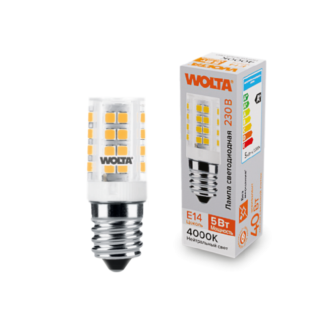 Светодиодная лампа WOLTA WSTD-JCD-5W4KE14-C 5Вт 4000K E14