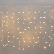 Гирлянда Светодиодный Дождь 2х0,8м, 160 LED ТЕПЛЫЙ БЕЛЫЙ, прозрачный ПВХ, IP65, постоянное свечение, 230В соединяется NEON-NIGHT (нужен шнур питания 303-500-1)