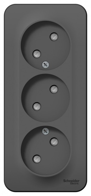 Розетка BLANCA наружная 3-я без заземления со шторками с изоляционной пластиной 16а 250в антрацит Розетка BLANCA наружная 3-я без заземления со шторками с изоляционной пластиной 16а 250в антрацит